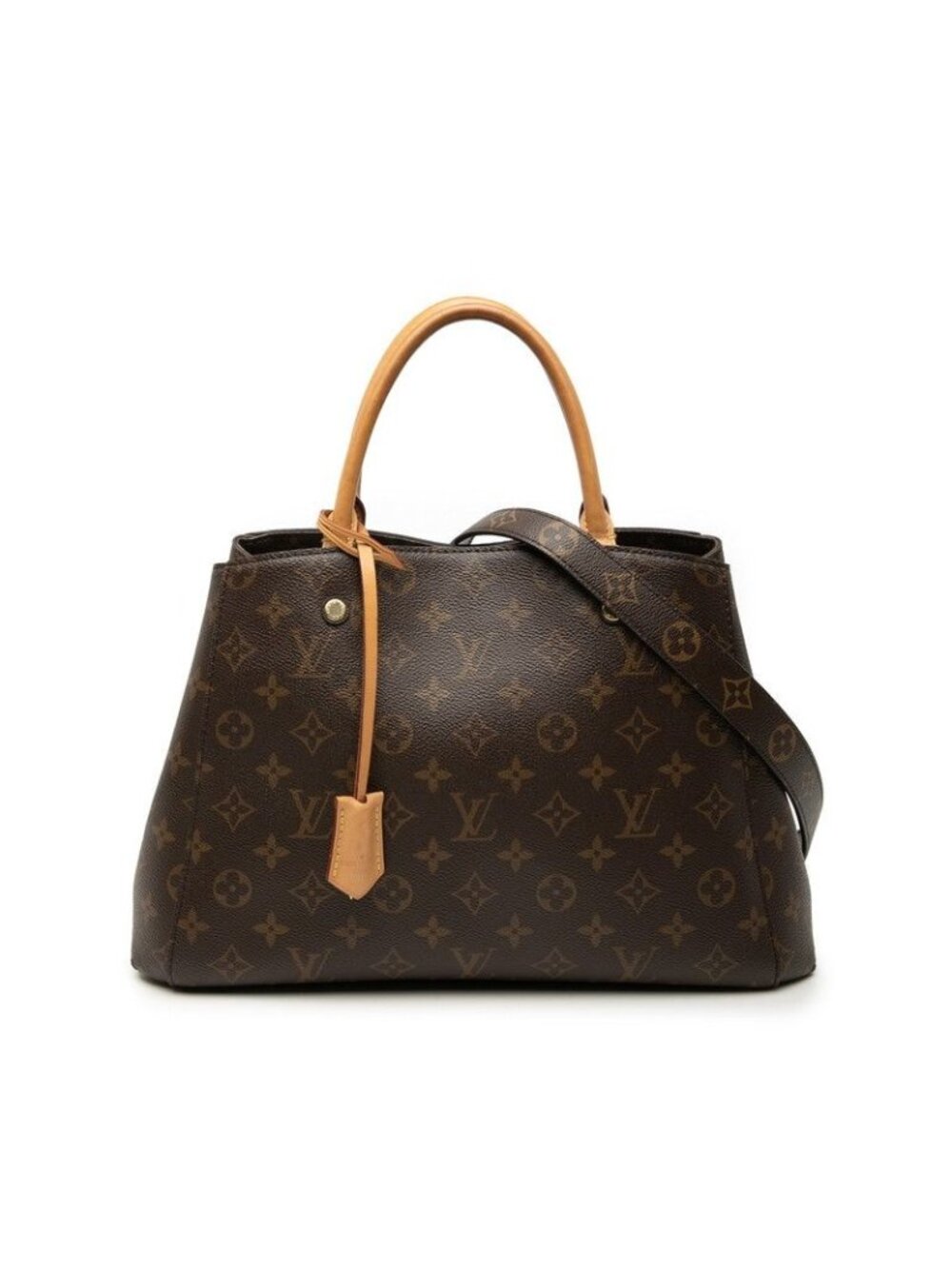 Louis Vuitton Monogram Montaigne MM 2-Way Shoulder Bag Brown Leather